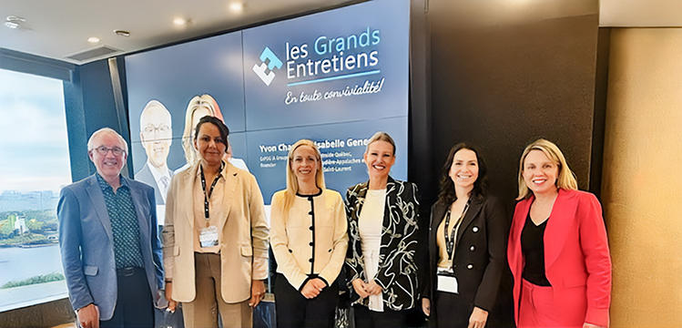 Photo de 6 personnes au Grand entretien de l'AFFQ en 2025.