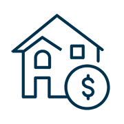 Illustration d'une maison et un signe de dollar.