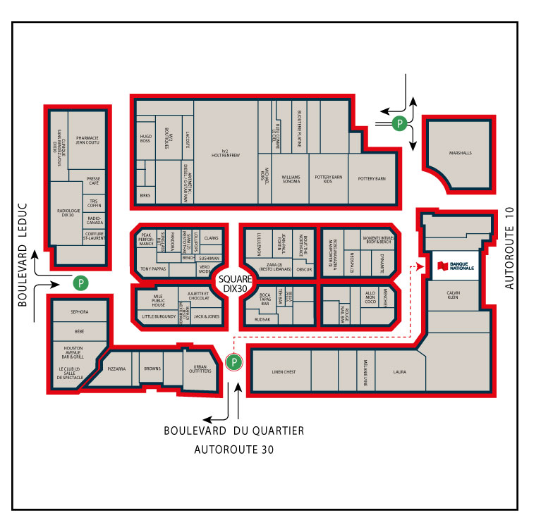 itineraire bureaux plan direction