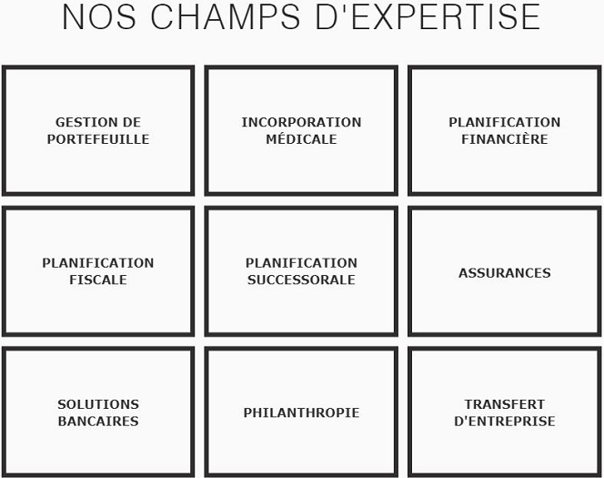 Nos champs d'expertise