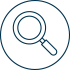 Pictogramme d'une loupe représentant la transparence.