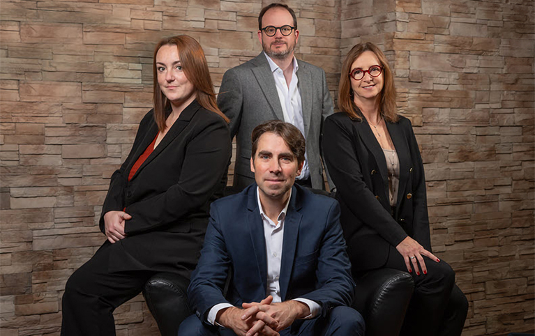 Photo des 4 membres de l'équipe Gestion Maheu Séguin.
