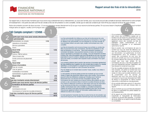 Exemple d'un rapport annuel des frais et de la rémunération