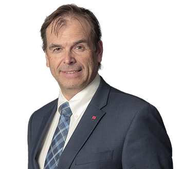 Photo de André Bolduc, Directeur, Services Aux Entreprises, collaboratrice et partenaire.